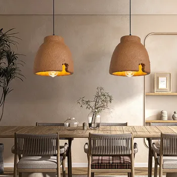 Светодиодная люстра в стиле ретро ресторана Wabi Sabi, креативная гостиная, домашние светильники ручной работы, минималистичные прикроватные светильники для спальни