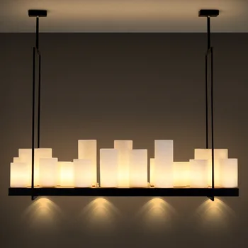 Скандинавская светодиодная люстра со стеклянными свечами Люстры для гостиной столовой Домашнего декора Кухни Подвесной бар Подвесной светильник
