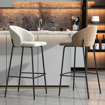 Современный Высокий Барный стул для кафе Nordic Party Дизайнерская Столовая Металлический Каркас Подставка для ног Кресло с откидной спинкой Табуретная мебель