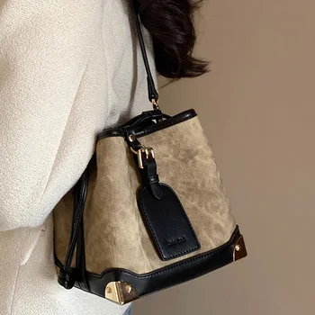 Сумка-ведро для выставочного зала с масляной живописью, женская сумка-ведро 2023, новое продвинутое ощущение чужой атмосферы, сумка через плечо на одно плечо