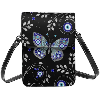 Сумка через плечо Evil Eye Бабочка Турецкий подарок Стильная сумка для мобильного телефона Кожаные дорожные студенческие сумки