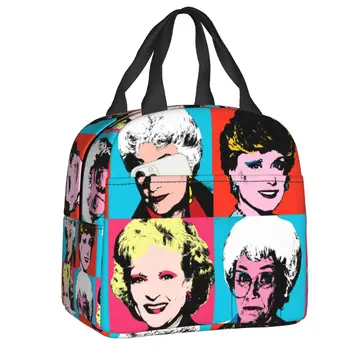 Сумки для ланча Golden Girls в стиле поп-арт Уорхола, женские сумки для ланча в стиле ситкома 80-х, переносная сумка для ланча в школе, коробка для хранения продуктов, Брелок для ключей