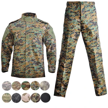 Тактическая форма, боевой камуфляжный страйкбольный пейнтбольный костюм для охоты на открытом воздухе, куртка + брюки для Cs Wargame