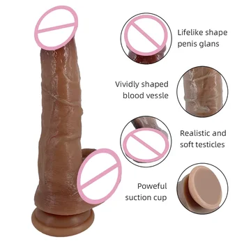 Товары для взрослых 10,5-дюймовый сверхдлинный большой пенис Реалистичный фаллоимитатор Секс-игрушки для женщин лесбиянок Женская мастурбация Страпон Присоска