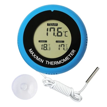 Точный цифровой Аквариумный термометр Рыбки для измерения температуры в аквариуме с большим ЖК дисплеем Dis