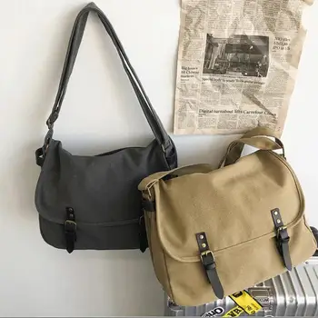 Уличная мода, холщовые сумки в винтажном стиле, женская и мужская сумка-мессенджер унисекс, школьные сумки, сумки через плечо, сумка для книг