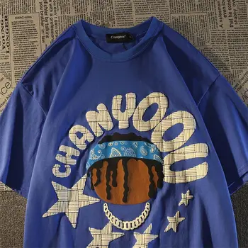 Футболки с вышивкой в стиле хип-хоп для женщин, уличная одежда в стиле рэп-рок, одежда в стиле гранж, мужские футболки с коротким рукавом Y2k
