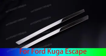 Хромированная защита переднего бампера, противоударные планки, головной фонарь, фары, накладки на веки, планки для Ford Kuga Escape 2013 - 2016