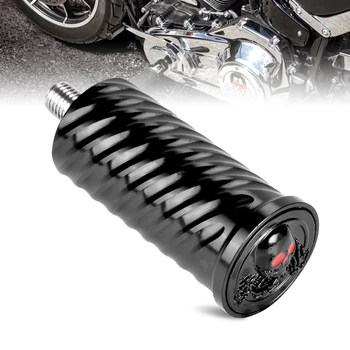 Штифт рычага переключения передач мотоцикла с 3D рифленым черепом из алюминия для мотоциклов Harley Touring Dyna Sportster Softail Street
