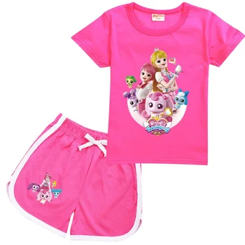 캐치 ! 티니핑 Костюм для ловли Тини-пинга, летняя одежда для маленьких девочек, одежда для Тини-пинга, футболка с короткими рукавами для мальчиков + шорты, комплекты из 2 предметов