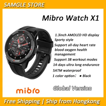 Mibro X1 Смарт-часы Мужские AMOLED Экран 5ATM Водонепроницаемый Легкий 60 дней автономной работы Bluetooth 24/7 Мониторинг здоровья OTA