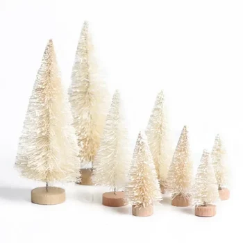Великолепная мини-рождественская елка с украшениями из сизалевого шелкового кедра - набор из 8 предметов