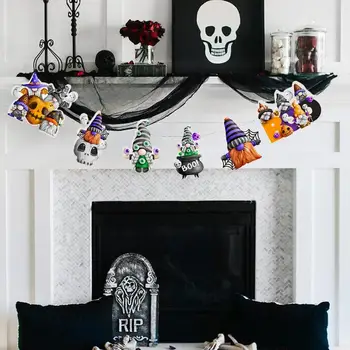 Гномы на Хэллоуин, 16 шт., прочный кулон Ведьмы ручной работы, Гномы-тыква, Гном-Паутина для украшения, аксессуары для Хэллоуина