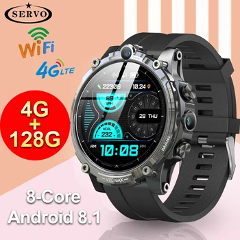Оригинальные смарт-часы 4G + 128 ГБ для мужчин и женщин Приложение Android HD Камера LTE смарт-часы Google Play GPS Wi-Fi SIM Спортивные водонепроницаемые KOM1