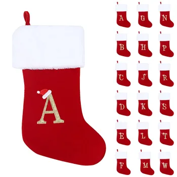 Рождественская подвеска с большим рисунком A ~ Z Рождественские носки подарочный пакет Носки