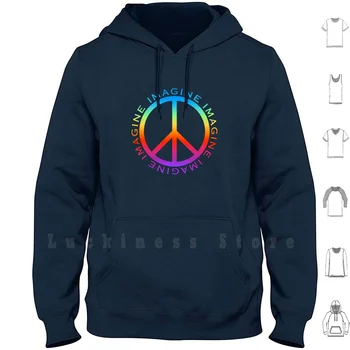 Толстовки Imagine Peace с капюшоном Imagine Peace, знак мира, война, антивоенная политика