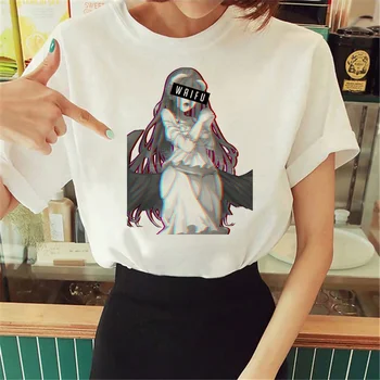 Футболка Overlord, женская уличная одежда из аниме харадзюку, футболки, женская уличная одежда с комиксами, японская одежда