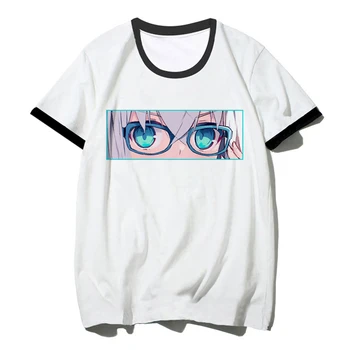 Футболка с аниме глазами, женская дизайнерская летняя футболка, уличная одежда для девочек, одежда с комиксами